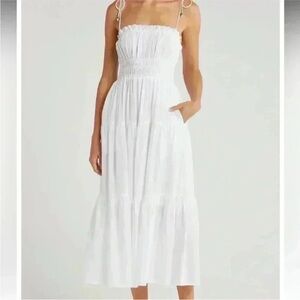 ELAN Smocked Cover-Up Midi Dress